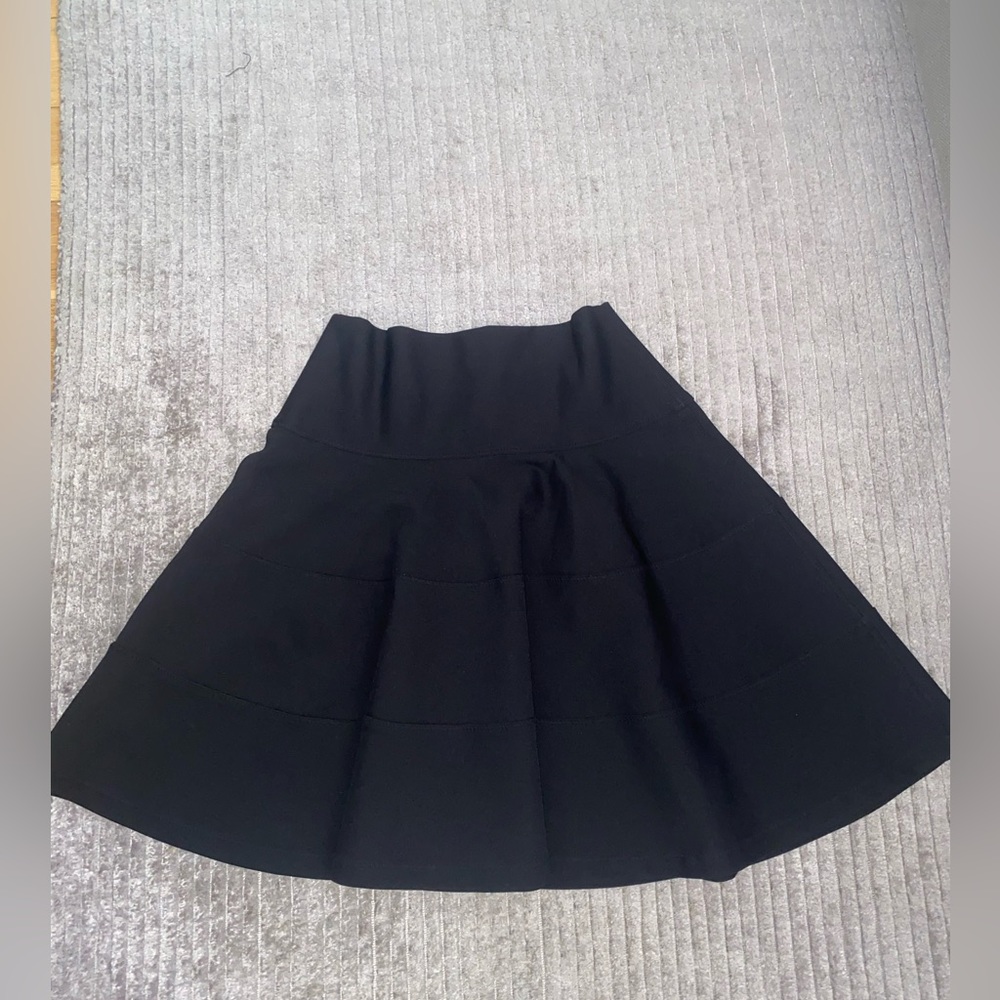 Robert Rodriguez flare black mini skirt